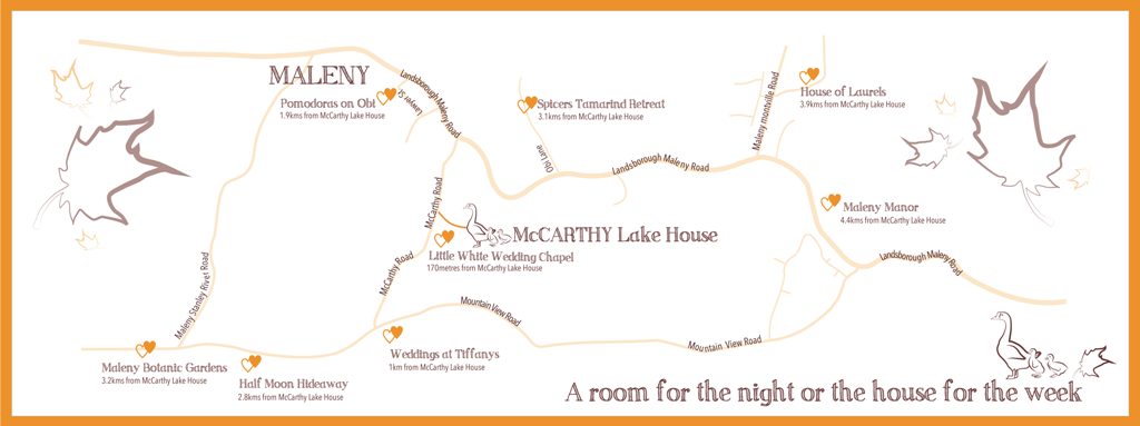 accommodation close to maleny wedding venues