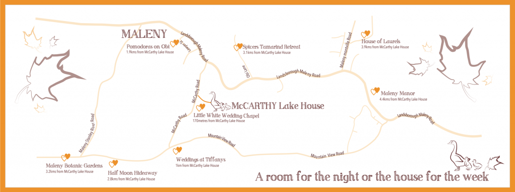 McCarthy Lake House accommodation close to wedding venues